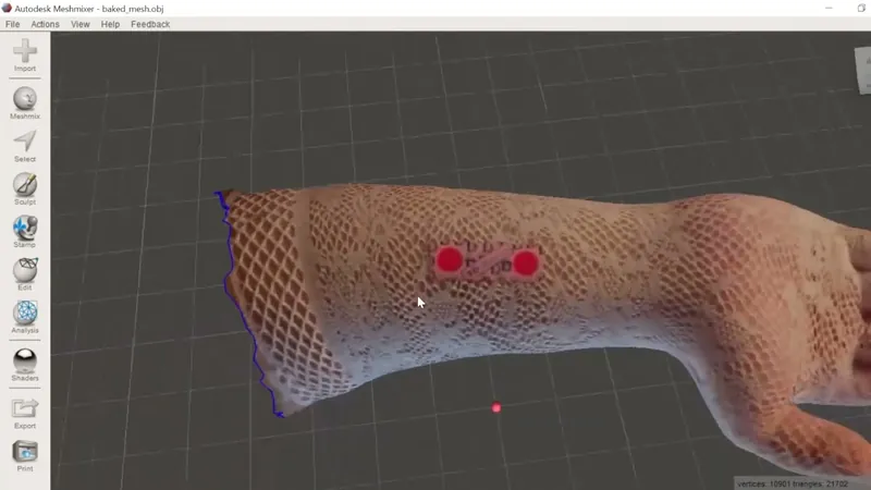 Vorschaubild How-To-Video: 3D-Scan eines Arms in Meshmixer bearbeiten
