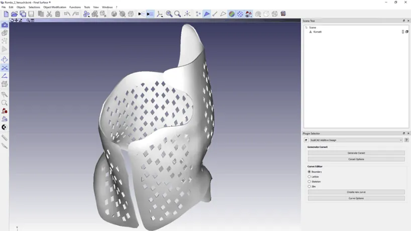 Brace-Maker 3D-CAD: Konstruktion eines Korsetts mit Belüftungslöchern