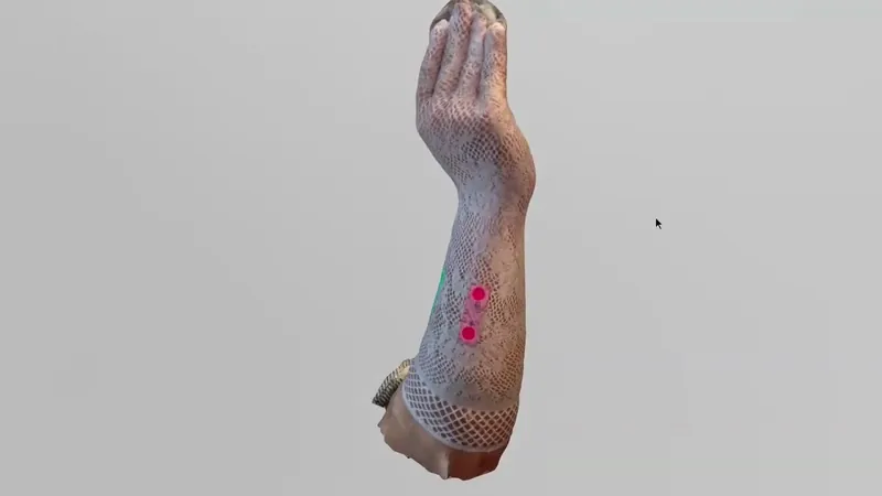 3D-Scan-Ergebnis: Hand und Unterarm